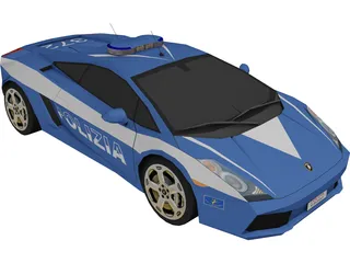 Lamborghini Gallardo Italian Police 3D Model