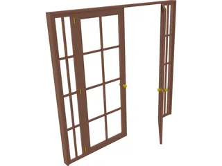 French Doors 3D Model