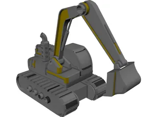 Toy Excavator 3D Model