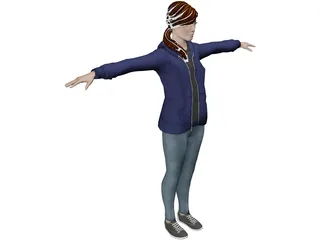 Hoodie Girl 3D Model