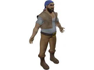 Muscular Pirate 3D Model