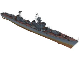 Soviet Destroyer Neustrashimy 3D Model