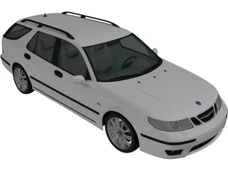 Saab 9-5 Aero Wagon (2005) 3D Model