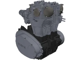 Yamaha XS650 Engine 3D Model