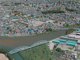 Akita City, Japan (2020) 3D Model