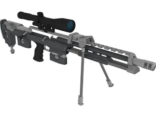 DSR-1 Accuracy International Sniper Rifle (AISR) 3D Model