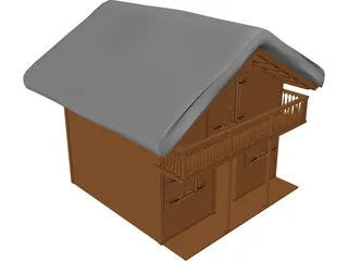 Timber Ski Chalet 3D Model