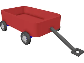 Children Red Wagon 3D Model