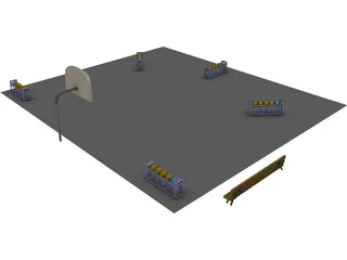 Basketball Court (3 Point Shootout) 3D Model