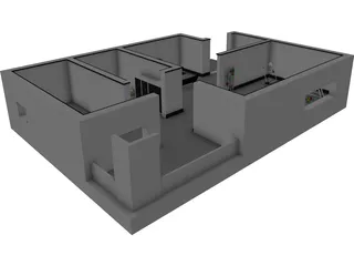 Room with Funitures 3D Model