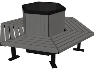 Hexagonal Bench 3D Model