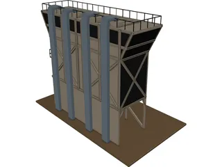 Grain Hopper 4x 3D Model