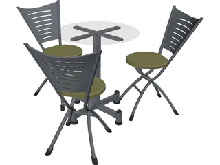 Table and Chairs 3D Model