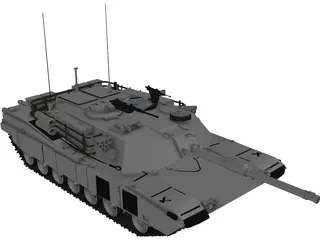 M1A2 Abrams Battle Tank  3D Model