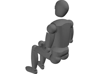 Seated Human Dummy 3D Model