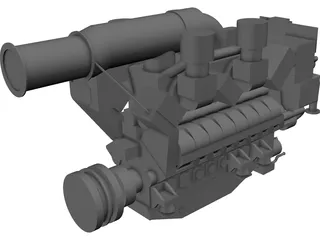 MTU 16V 595 TE70L Engine 3D Model