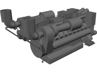 MTU 16V 2000 Engine 3D Model