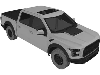 Ford F-150 Raptor Crew Cab (2017) 3D Model