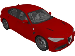 Alfa Romeo Giulia Quadrifoglio (2016) 3D Model