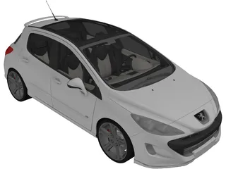 Peugeot 308 GTI (2008) 3D Model