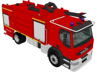 Renault Lander Fire Truck 3D Model