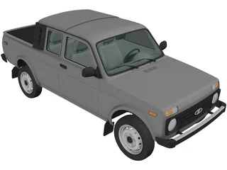 Lada Niva 4x4 2329 Pickup 3D Model