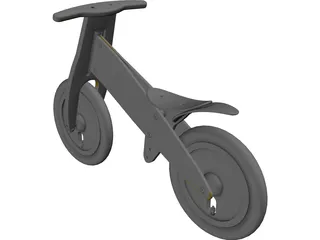 Wooden Bicycle 3D Model