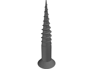 Wood Screw 3D Model