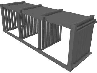 3 Compartment Composting Bin 3D Model