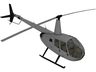 Robinson R44 with Interior 3D Model