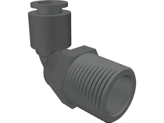 3-8 NPT Push Lock Fitting 3D Model