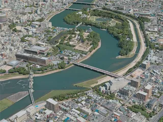 Okayama City, Japan (2021) 3D Model