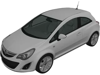 Opel Corsa 3-door (2011) 3D Model