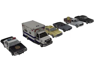 Low-Poly Vehicles Collection 3D Model