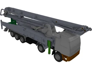 Concrete Pump Truck 3D Model