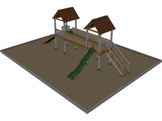 Games Area with Two Slide 3D Model