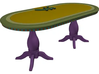 Texas Hold`em Poker Table 3D Model