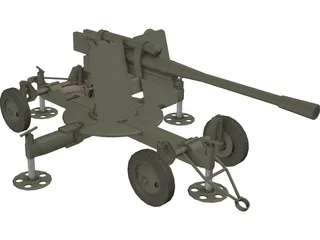 ZIS-52-K Cannon 3D Model