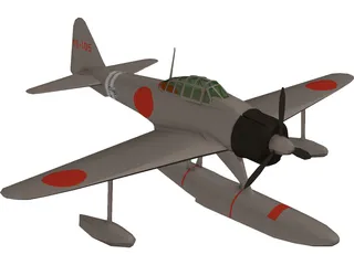 A6M2 Rufe Zero Nakajima zeke Floatplane 3D Model