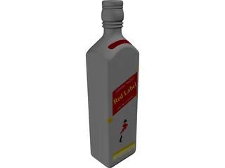 Red Label Bottle 3D Model