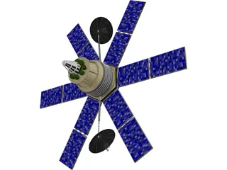 Communication Satellite 3D Model