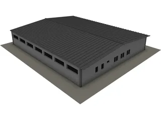 Large Industrial House 3D Model