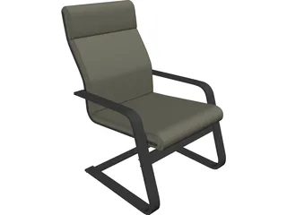 Laminated Wood Style Chair 3D Model