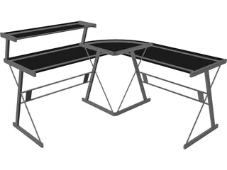 Black Metal Desk 3D Model