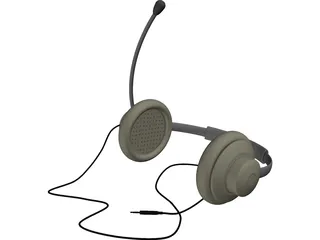 Headphones with Mic 3D Model