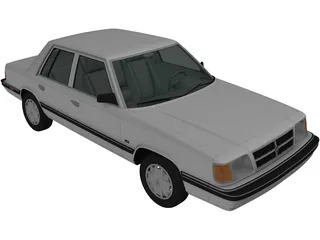 Dodge Aries K Sedan (1988) 3D Model