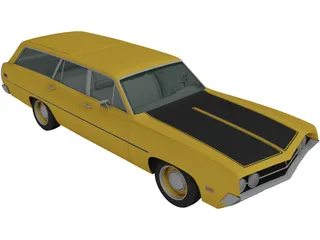 Ford Torino 500 Station Wagon 3D Model