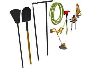 Garden Tools Collection 3D Model