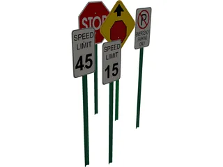 Traffic Signs 3D Model