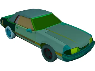 Ford Mustang Convertible (1993) 3D Model